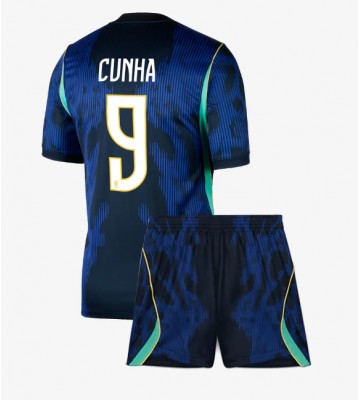 Brasilien Matheus Cunha #9 Replika Bortatröja Barn VM 2026 Kortärmad (+ Korta byxor)